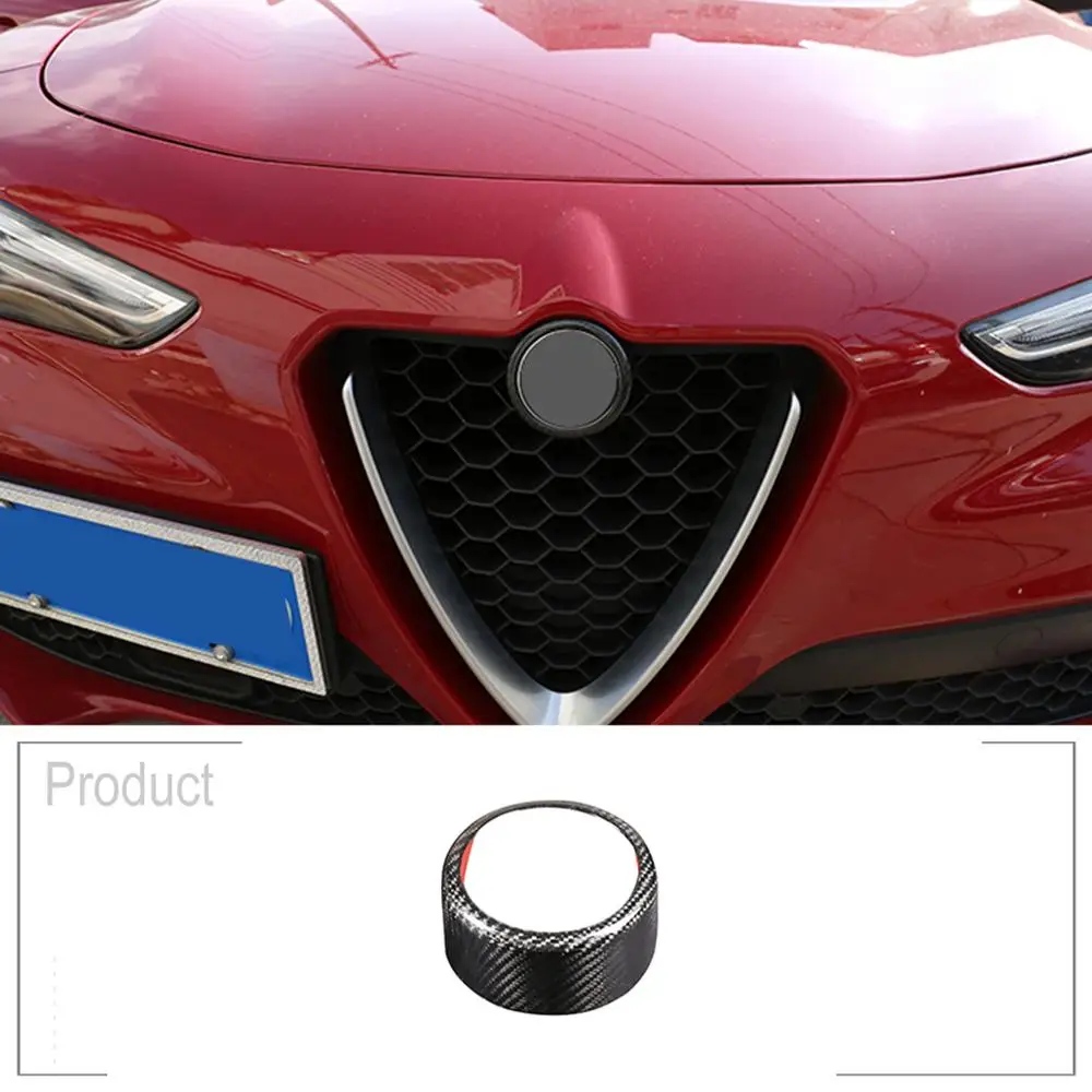 

Car Front Grill Frame Round Trim For Alfa Romeo Stelvio 2016 2017 2018 2019 Accessories
