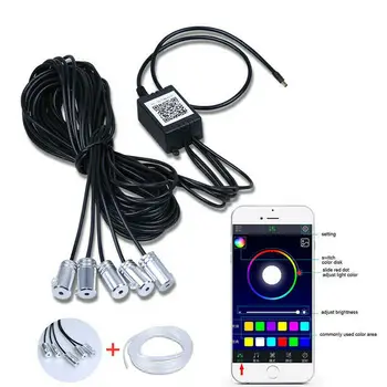 

5IN1 RGB LED Strips Auto Ambient Light APP Bluetooth Control Car Interior Atmosphere Lamp Universial For Christmas