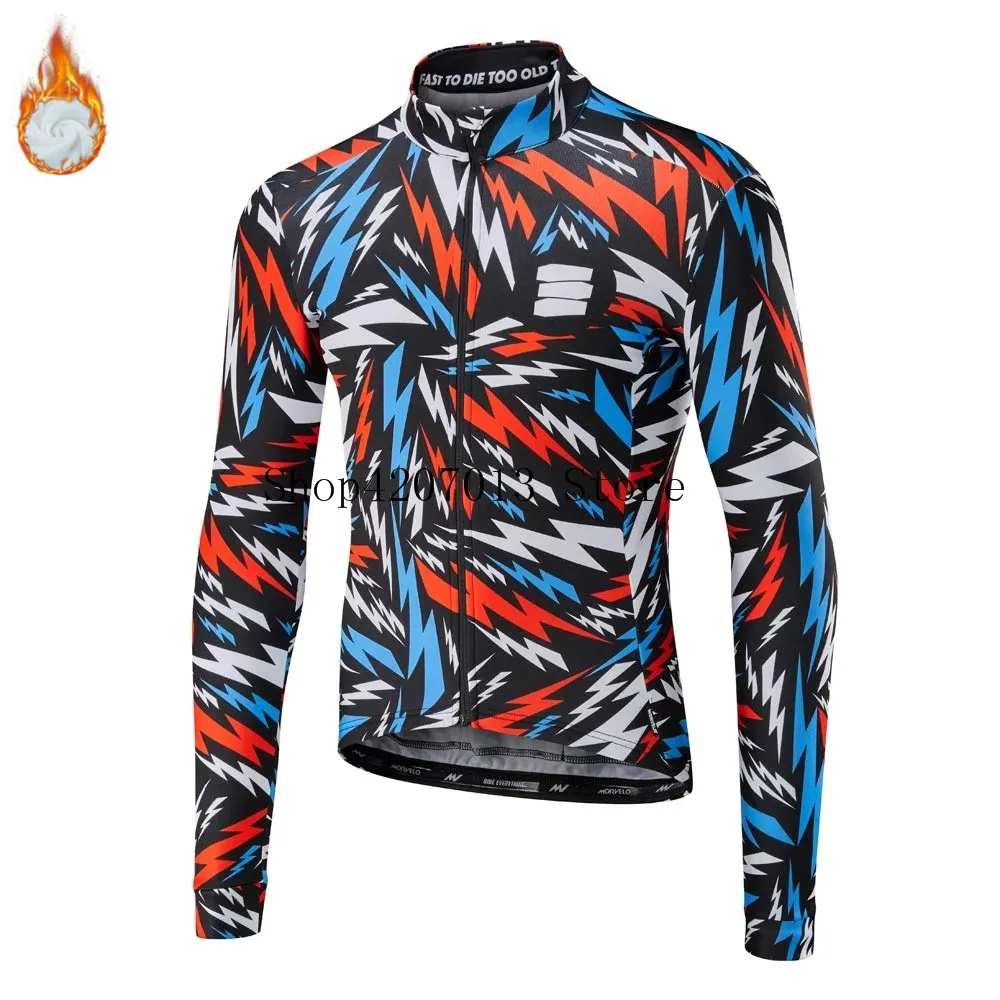 Morvelo Ropa ciclismo теплая зимняя флисовая одежда для велоспорта Мужская Джерси Топы Для Прогулок верховой езды на велосипеде MTB Одежда