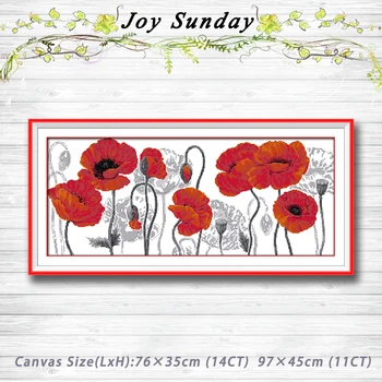 

Beautiful red flower Patterns Counted Cross Stitch dmc 11CT 14CT Cross Stitch Sets Handmade Embroidery for Needlework Home Decor