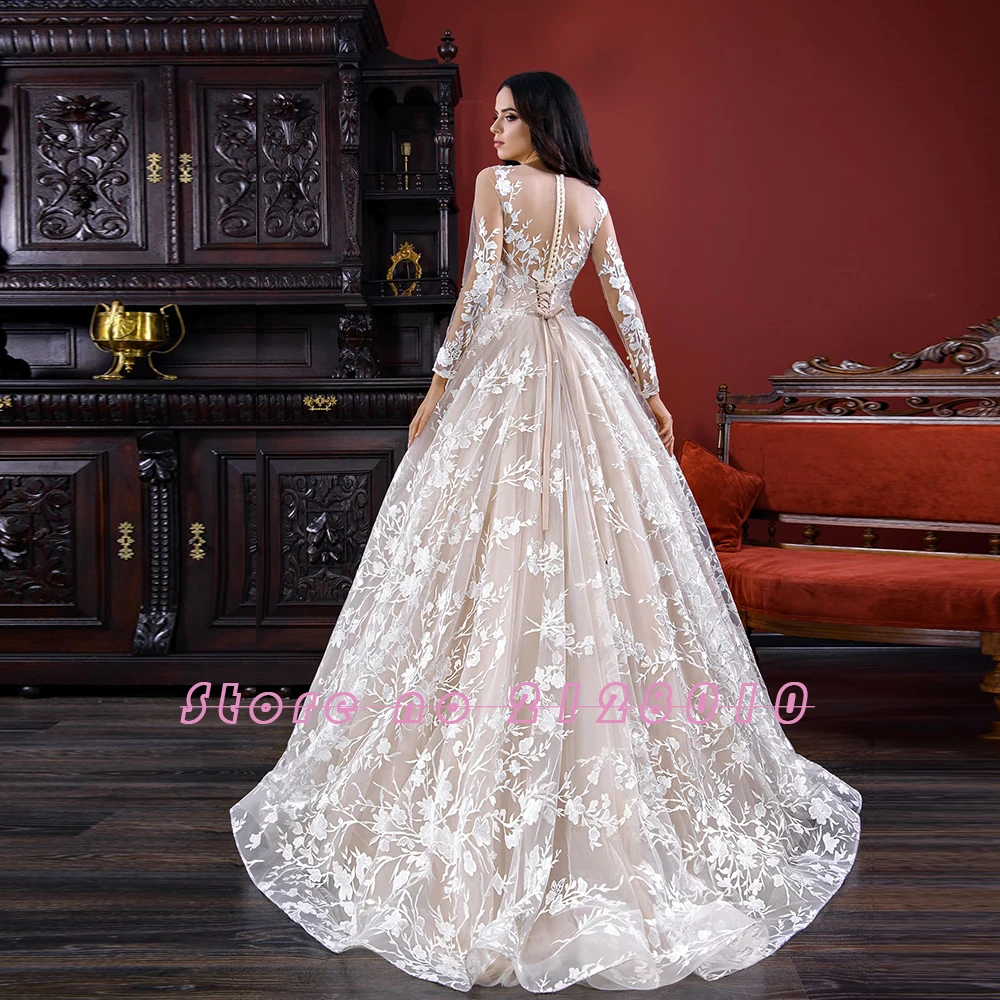 Новинка, Специальное свадебное платье с длинным рукавом, Vestido Novia, блестящее Бисероплетение, кристалл, талия, жемчуг, кружева, свадебные платья