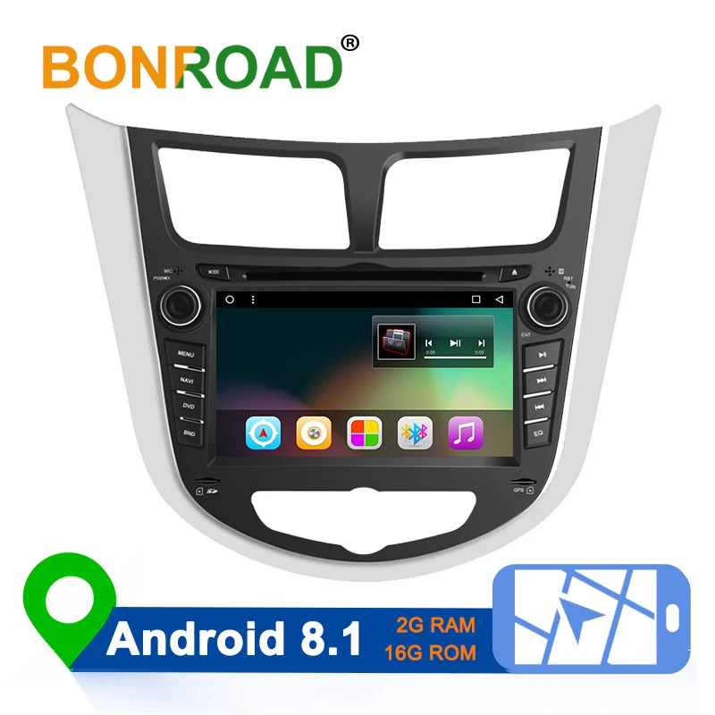 

Bonroad 7“Android 8.1 Car Multimedia Player Car DVD For Hyundai Solaris Verna Accent 2010-2016 Car GPS Radio Video Navigation