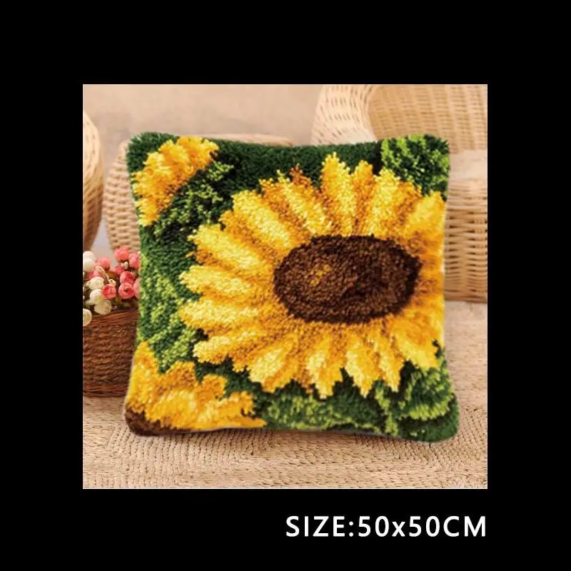 Red Вышивка ковер подушка Borduurpakket Kussen крюк с защелкой Наборы Diy Smyrna Knooppakket Klink Haak Kleed Bloemen сделай сам - Цвет: Red