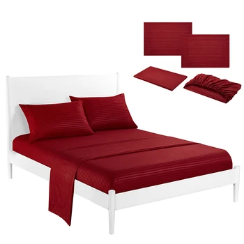

Luxurious Stripe Solid Color Bedding Set Full Queen King Size Bed Set Mattress Protector Cover Bed Cover Bed Sheet/Fitted Set