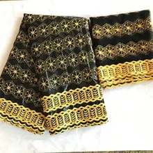 Высокое качество 5 ярдов Базен Riche дизайн Африканский Базен кружевная ткань+ 2 ярдов сетка тюль кружево с бисером KY112525