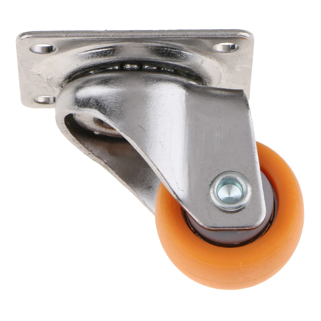 Swivel Casters Castor Wheels, 25mm 13kg, Orange Nylon, 10pcs Pack