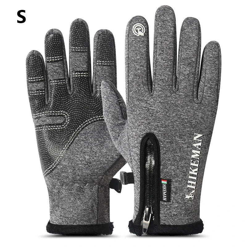 Winter Gloves Touch Screen Waterproof Windbreaker Mitten Unisex Men Women Warm Motorcycle Ski Gloves Outdoor Fleece Gloves - Цвет: dark gray