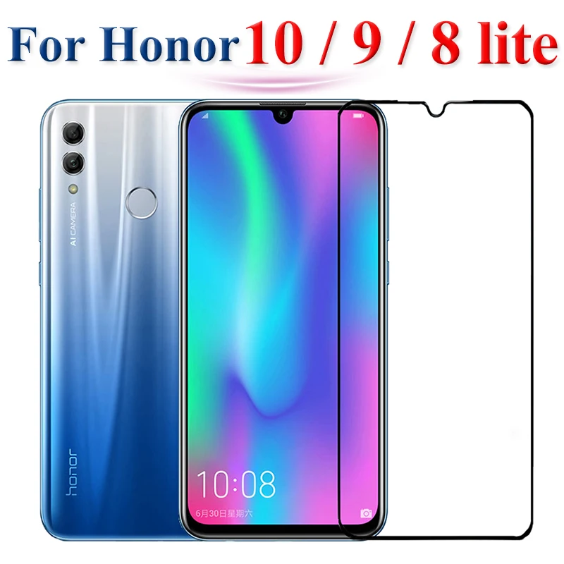 

Full cover protective glass on honor 10 9 8 lite screen protector for Huawei honer 10lite 9lite light huawey hono tempered glas