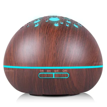 

300ml wood grain aroma air humidifier essential oil diffuser led night lights for home electric ultrasonic air fogger mist maker