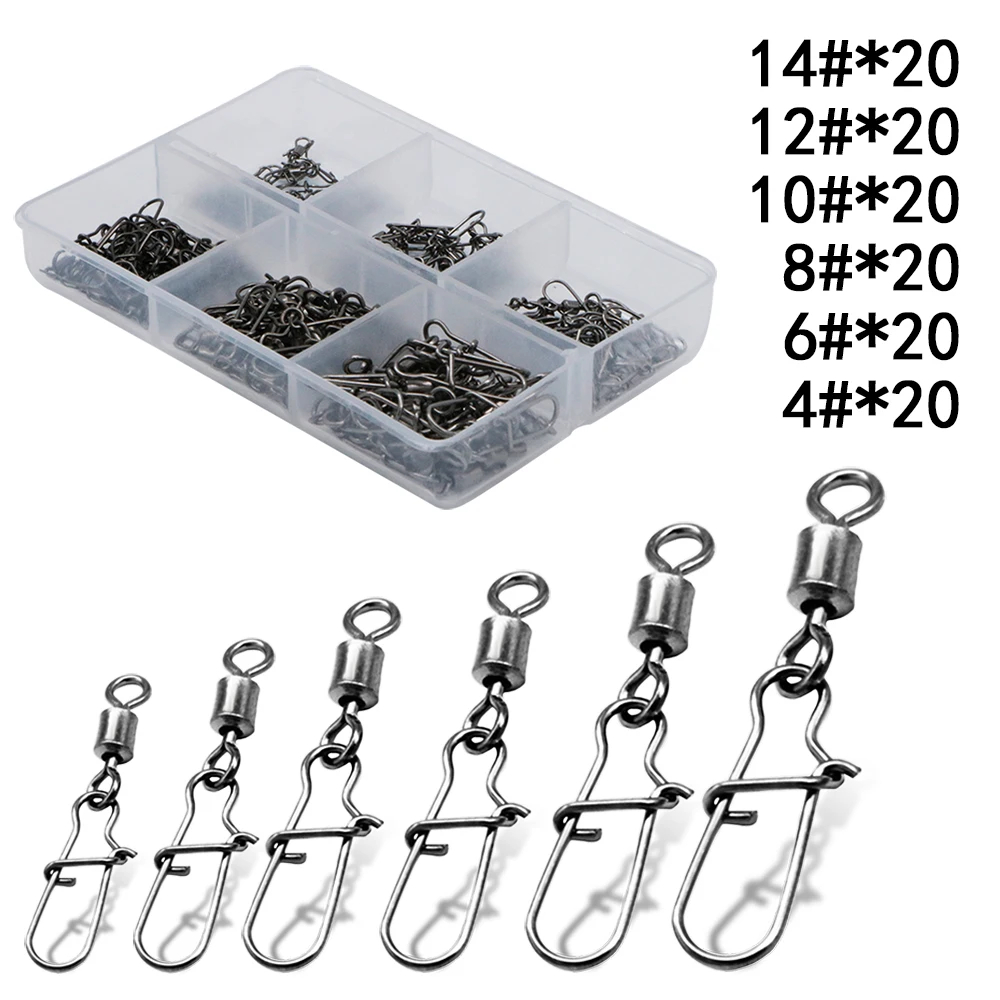

Quick Change Snap Fishing Swivels Rolling Bearing For Carp Fishing 6 Size Fishing Terminal Pin Snap Clip Tool Tackle Accessory