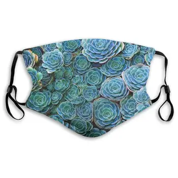 

Verdant Succulent Plants Cactaceae Washable Reusable Mask, Anti Dust Half Face Mouth Mask For Kids Teens Men Women With