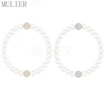 Новая мода высокое качество изысканный кристалл белый жемчуг смешанный с магнитной пряжкой Женский браслет ювелирные изделия лучший подарок на праздник