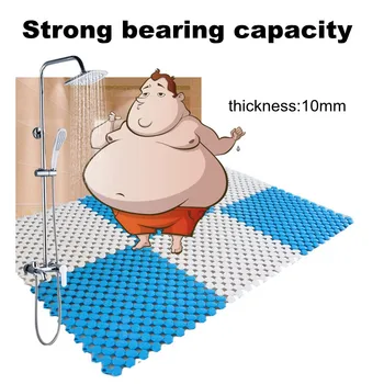 

4 Pieces PVC Eco-friendly Hollow Out Bathroom Mat DIY Patchwork Non-slip Shower Floor Rug Durable Mesh Drain Anti-Slip Foot Pad