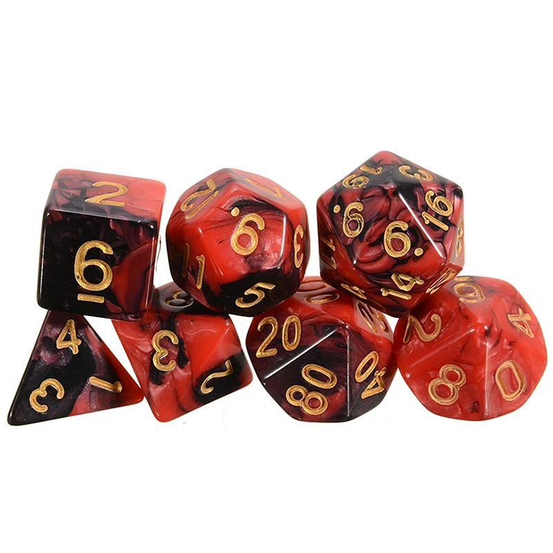 42Pcs Mixed Color Dice Polyhedral Dices For Dungeons & Dragons DND RPG Game Funny Dice Set with 6 Bags