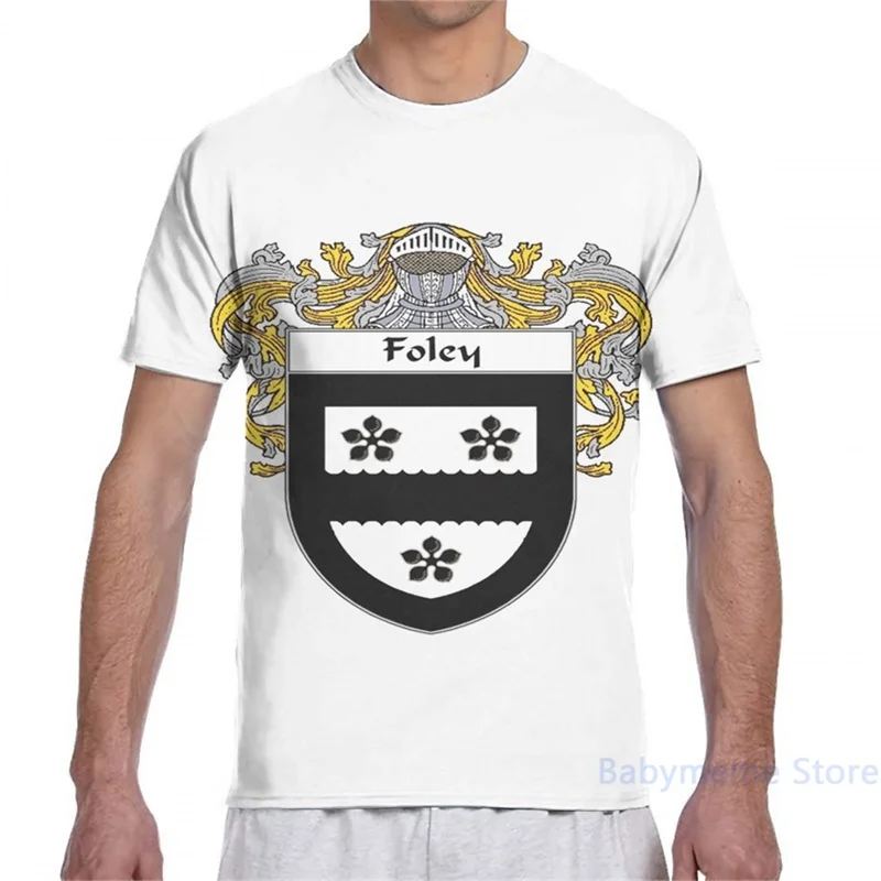 Foley герб семьи гребень для мужчин футболка женщин со сплошным принтом Модная