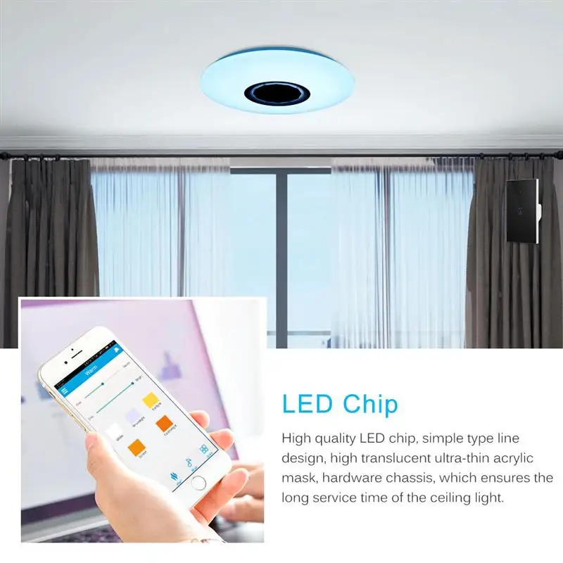 LED Full Color Bedroom Ceiling Light Modern Home 36W 60W Rgb Color APP Bluetooth Music Light Bedroom Lamps Smart Ceiling Lamp