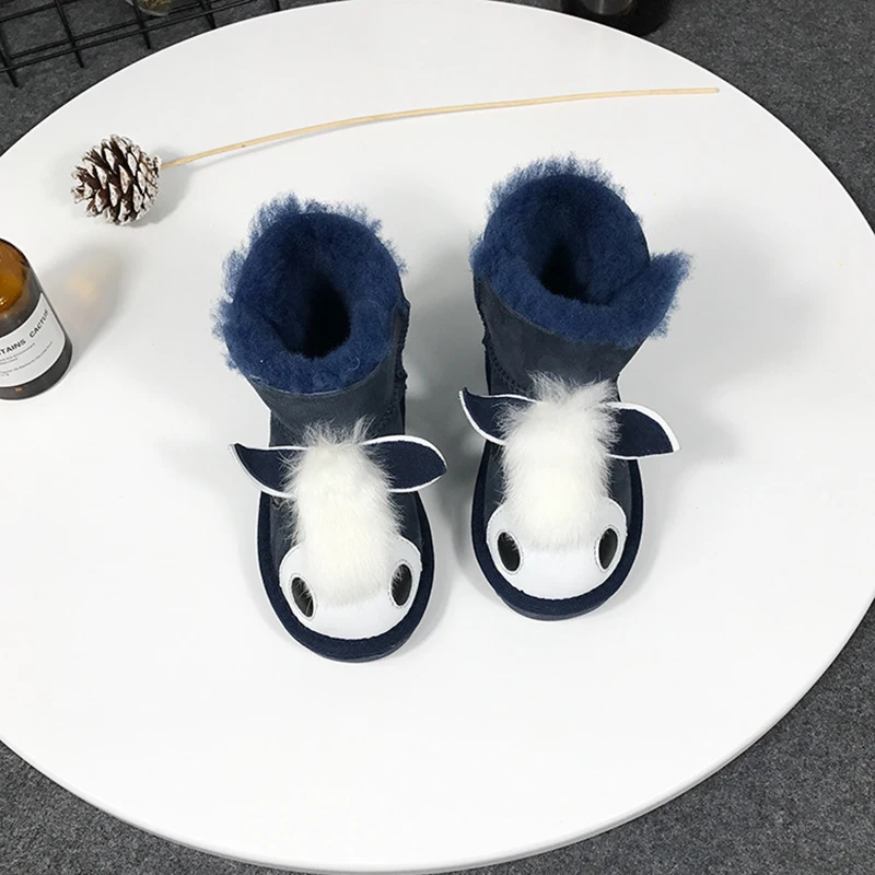 Dolakids/милая детская обувь; интегрированная детская обувь с овечьим мехом; нескользящая подошва; замшевые ботинки для маленьких девочек