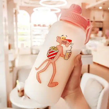 

720ML 1000ML Plastic Water Bottle with Straw Cute Large Capacity Portable Bottle Sport Camping Cycling Travel Carttoon Outdoor