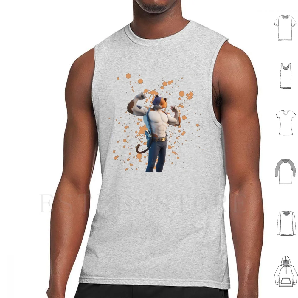 Meowscles Skin Tank Tops Vest Cotton Ikonik Battle Royale Gioco Best Seller I Più Popolari Setup Gamers Usa Gamers Usa