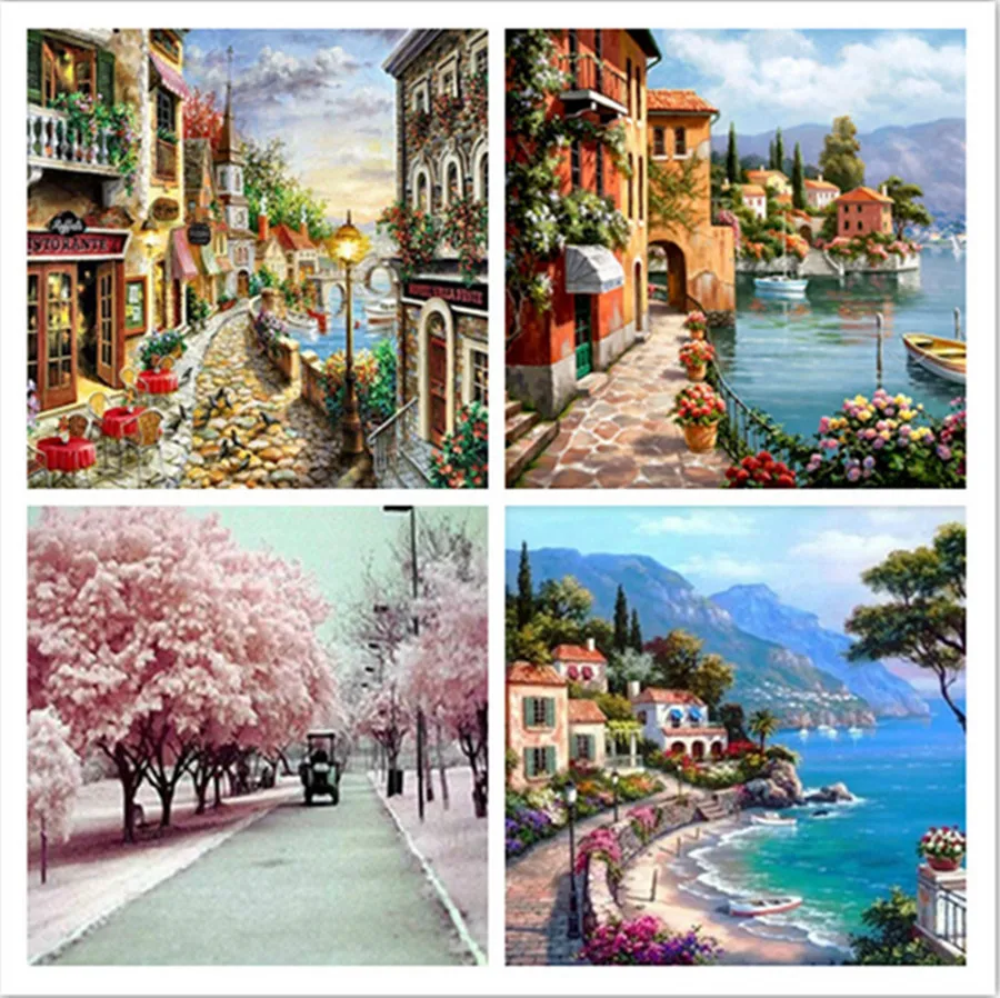 

5D DIY Full drilling Diamond Painting Landscape Diamond Embroidery Cross stitch Seaside Home Decoration Picture