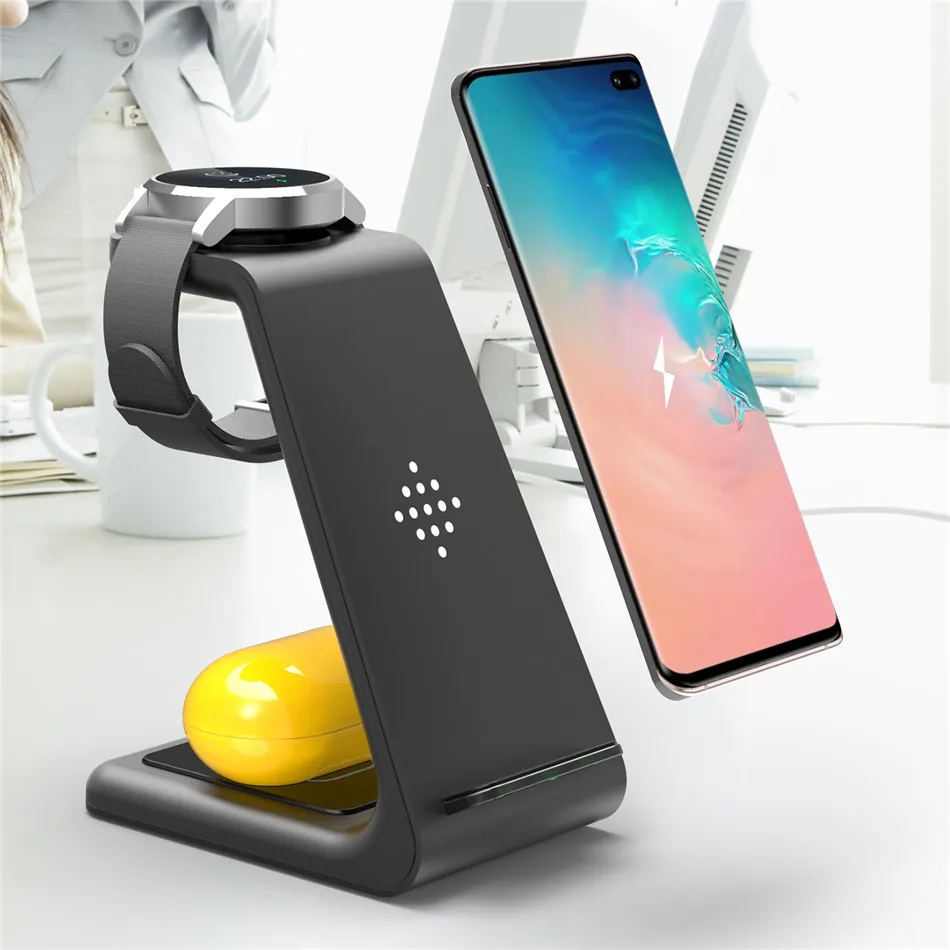 Carregador sem Fio de Carga Rápida para o Iphone Doca para Samsung Fone de Ouvido sem Fio 3 em 1 Uslion Carregador Relógio Tws Carga Suporte 10w 12 6 fio de carga rápida para o iphone