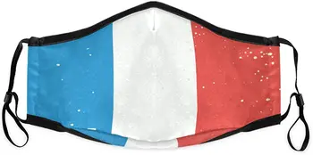 

Dust Mask with 2PCS 5Layers Filter Distressed France Flag Face Mask Washable for Bicycle, Cycling,Sports, Motorcycling
