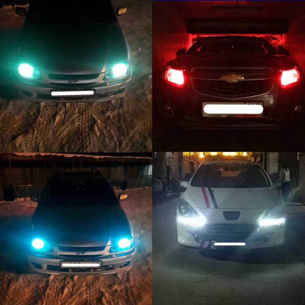 Hviero CAR Led Festoon Dome Door Lights Tail Light Wedge Lamp 5050 5SMD BA9S White Green Blue Yellow T4W Turk Bulb Car Marker Light