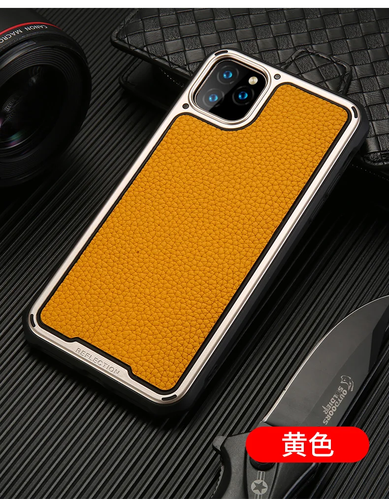 new luxury leather airbag For Apple iPhone 11pro max mobile phone case fall proof protective leather case For iPhone11 pro - Цвет: as photo
