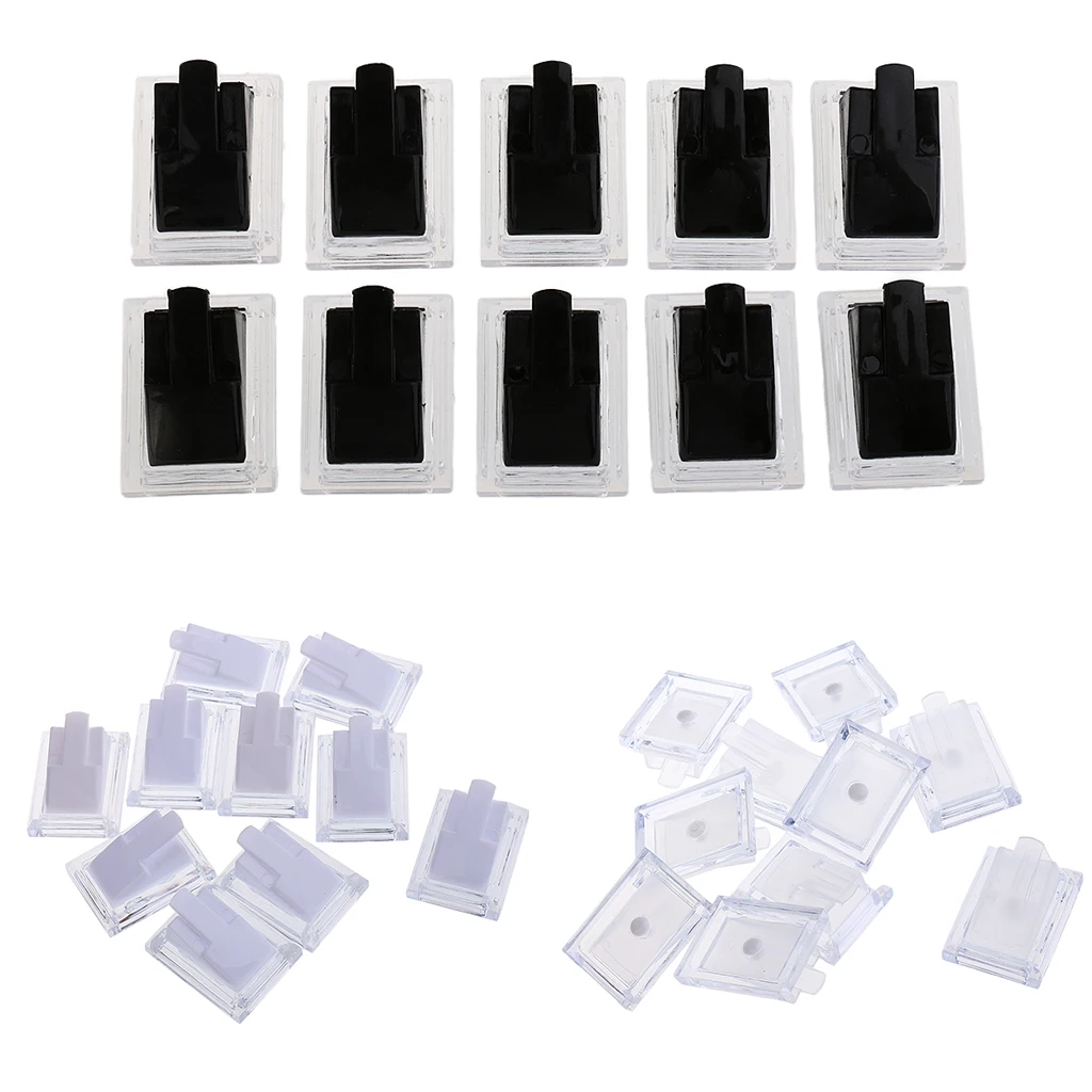 Pack of 10 Plastic Ring Display Stand Organiser Packing Jewelry Accessory for Women Ladies