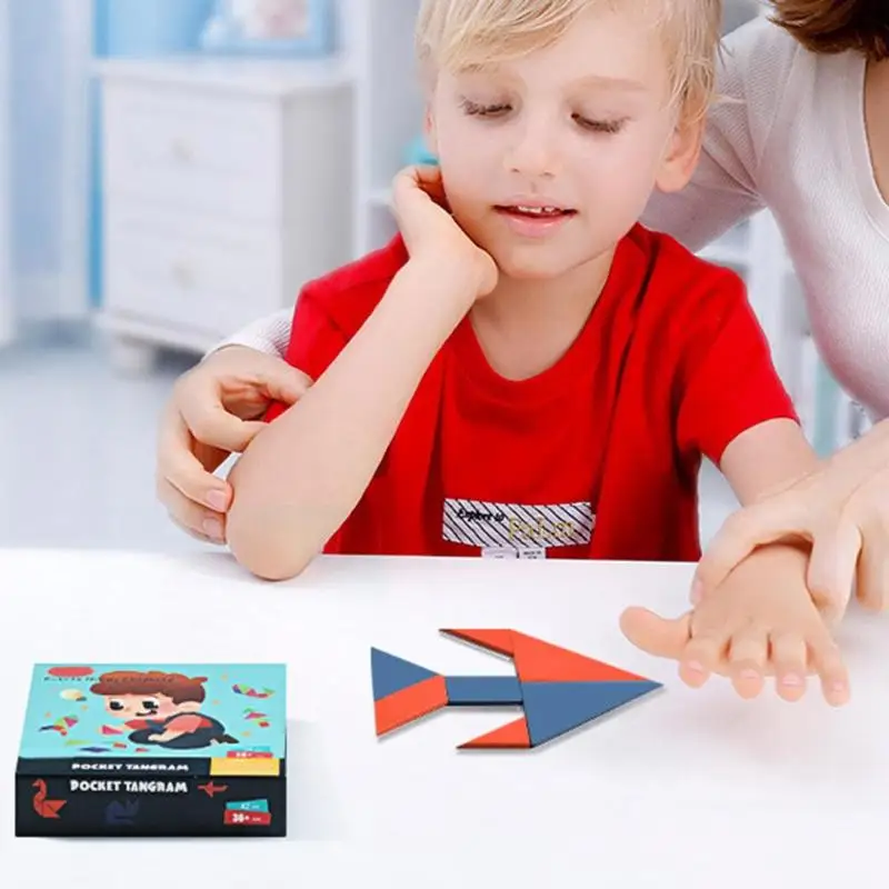 2 набора, креативная настольная игра Qiqiaoban Tangram, головоломка, игрушка для детей, подарок для детей, для улучшения мышления, мозжечка, баланс