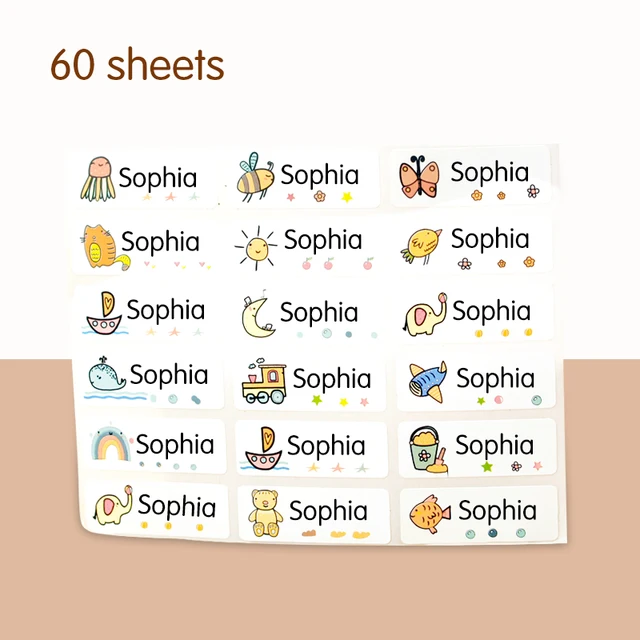 Name Tag Sticker Customize Stickers Waterproof Personalized ...