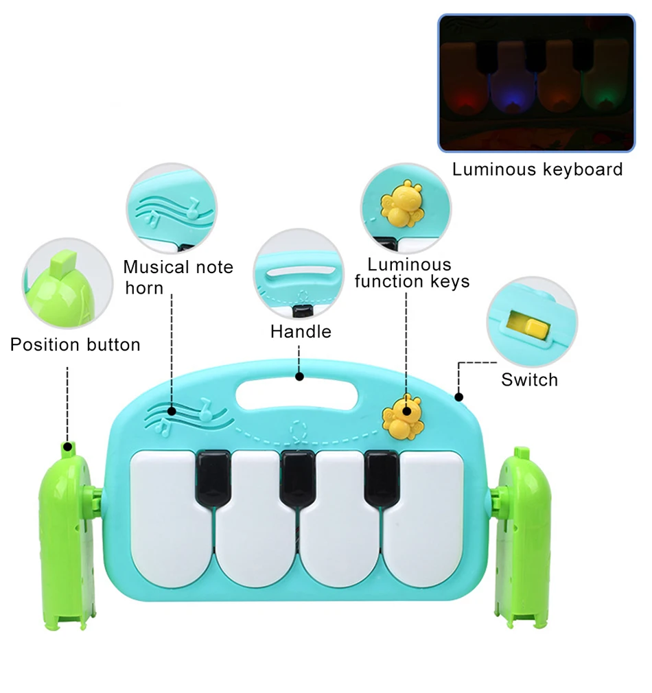 Детский коврик для занятий в тренажерном зале, забавный детский музыкальный развивающий коврик для ползания, детская Крытая фортепианная стойка для клавиатуры, обучающая игрушка-головоломка