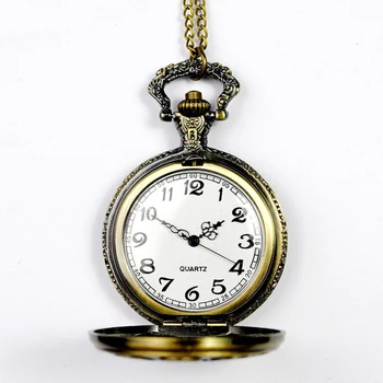 

Pocket Watch New Fashion Vintage Bronze Zodiac Pendant Pocket Quartz Pocket Watch Necklace reloj de bolsillo карманные часы