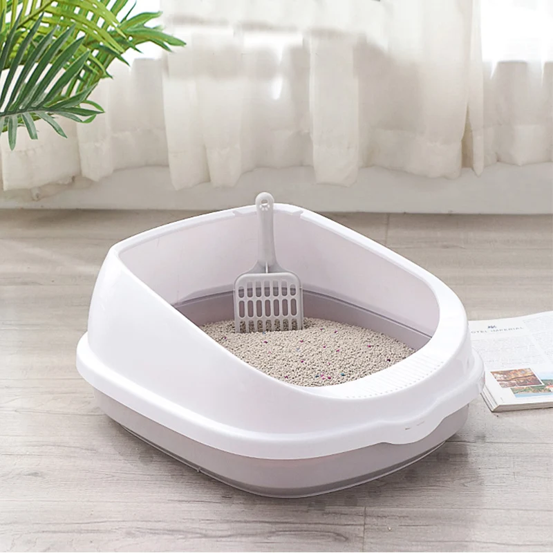 Pet Toilet Bedpan Anti Splash Cats Litter Box Cat Dog Tray with Scoop Kitten Dog Clean Toilette Home Plastic Sand Box Supplies