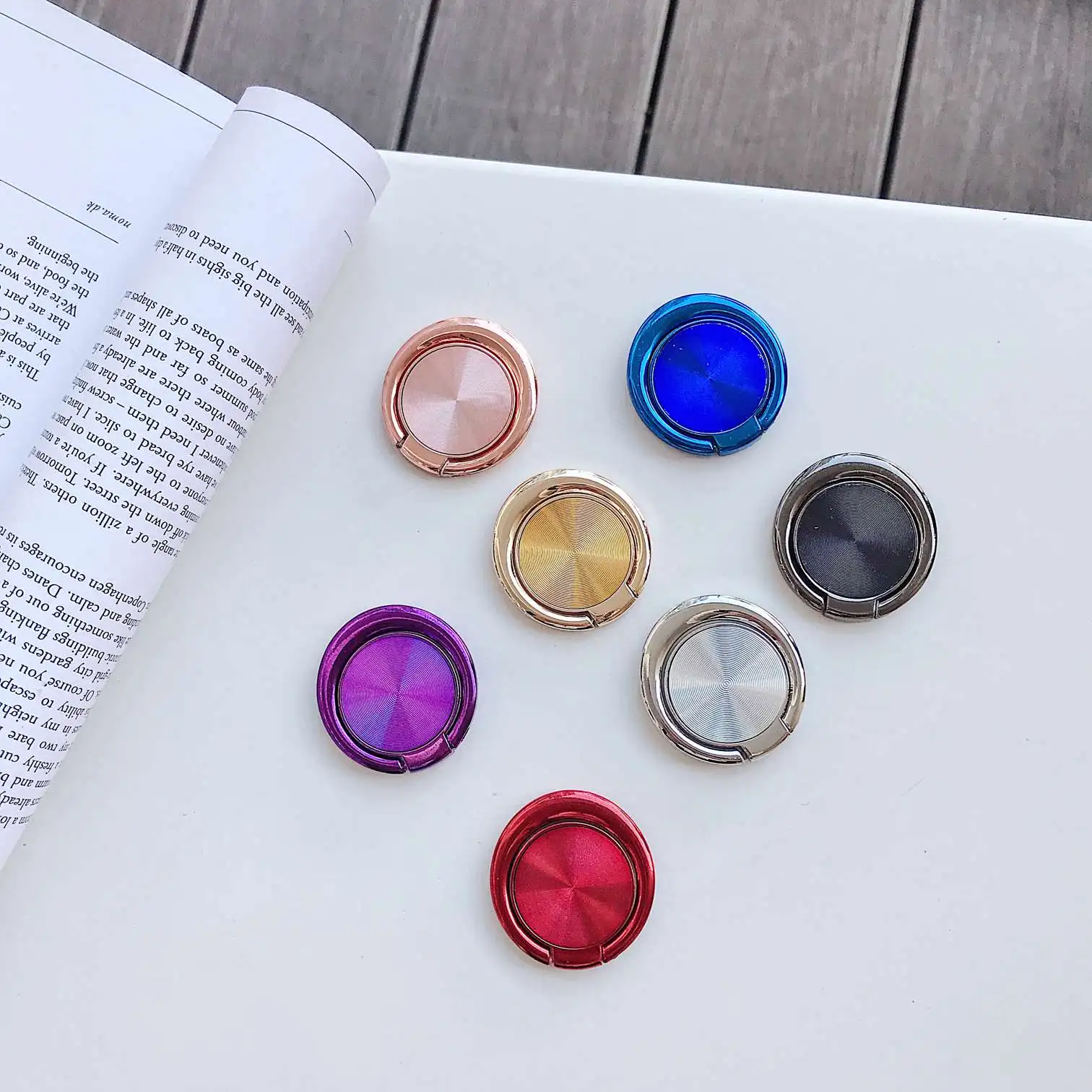 

luxury Finger Ring Rotatable Mobile Phone Stand Holder For apple iPhone Phone case back Round Phone Ring holder Car Mount Stand