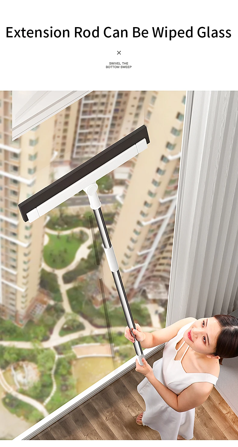 180° Multifunction Magic Broom Magic Floor Wiper Rotatable Wiper Scraper Telescopic Broom Floor Cleaning Tools
