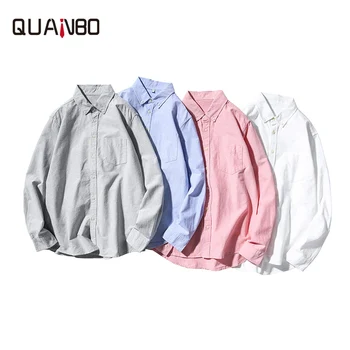 

2020 New Arrival Spring Solid Color Shirts Mens Casual Loose Youth Long Sleeve Shirt Fashion Japanese Retro Trend Male Shirts