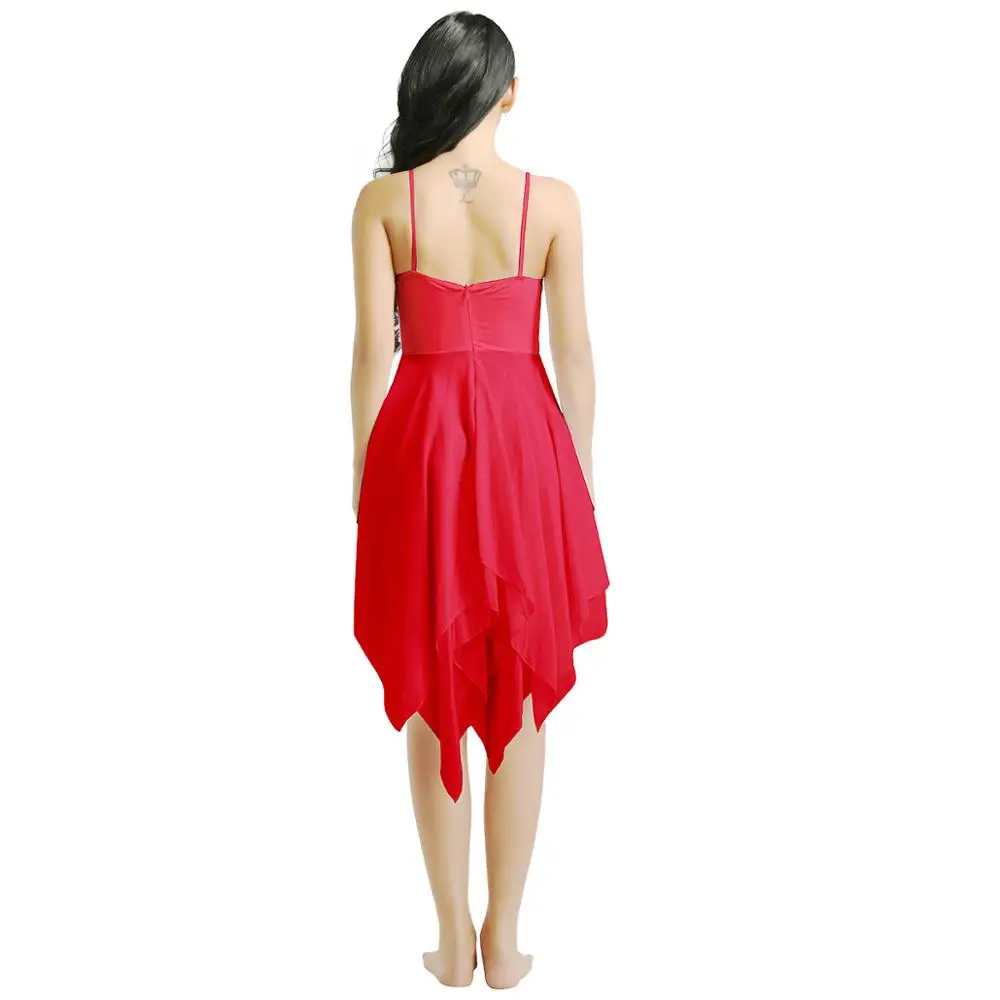 DPOIS Женская балетная пачка для взрослых Одежда танцев ассиметричная шифоновая