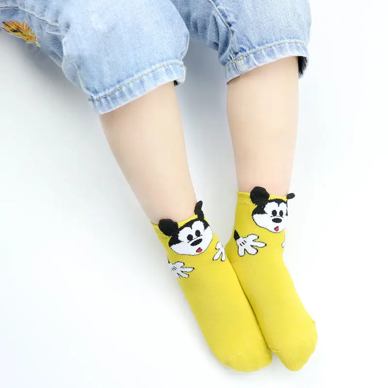 Kids Socks 5Pairs Children Socks Breathable Sports Girls Boys Sokcs Cartoon Mickey Mouse Infant Cute Cotton Short Chaussette Enfant Garon