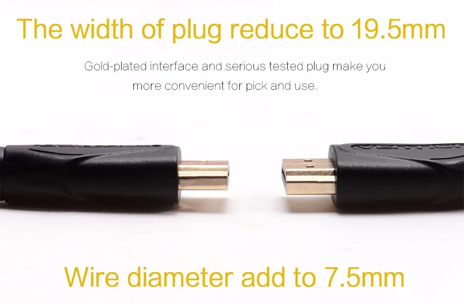 Vention Высокоскоростной HDMI кабель хорошего качества, для компьютера смарт-бокс ps3 приставка, 1,5 м позолоченный папа-папа 1,4 в для 3D 1080P