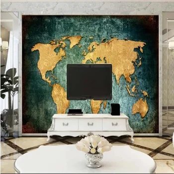 

Milofei manufacturers custom retro sheepskin world map background wallpaper mural