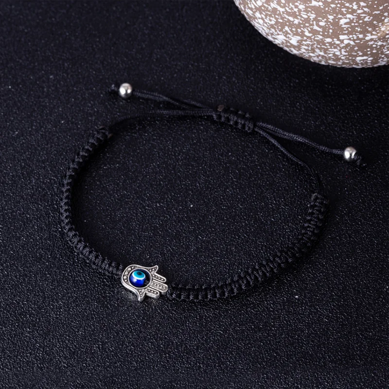 Черный браслет с амулетом для женщин, мужчин, детей, ювелирные изделия, рука Хамса, Турецкий Дурной глаз, подарок на удачу