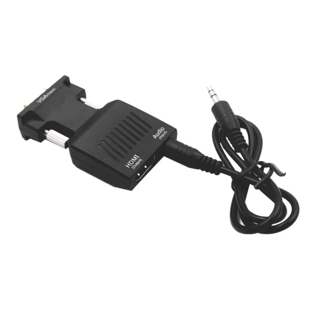 Преобразователь из VGA в HDMI HD Plug and Play с аудио VGA2HDMI AV видео кабель адаптер для ПК ноутбука для монитора ТВ