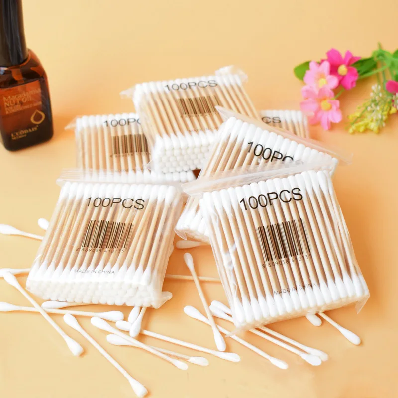 High Grade Quality 80 Soft Bag Stick Double Headed Cotton Swab Health Cotton Swab Beauty Roller Makeup Cotton Swab