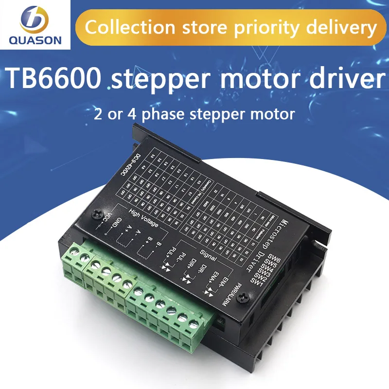 TB6600 Драйвер шагового двигателя 4A 9 ~ 42V TTL 32 микро-шаг CNC 1 Ось Новый 2 или 4 фазы