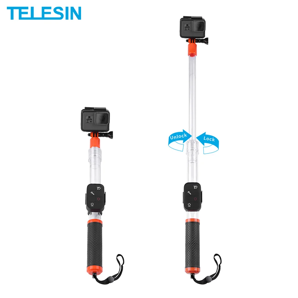 

TELESIN Hollow Float Selfie Stick Buoyancy Extendable Monopod For GoPro Hero 12 11 10 9 8 7 6 Osmo Action 4 Insta36 Xiaoyi SJCAM