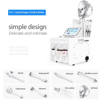 

8In1Vacuum Face Cleaning Hydro Water Oxygen Jet Peel machine Acne Blackhead Remover Skin care Small Bubble Oxygen Beauty machine