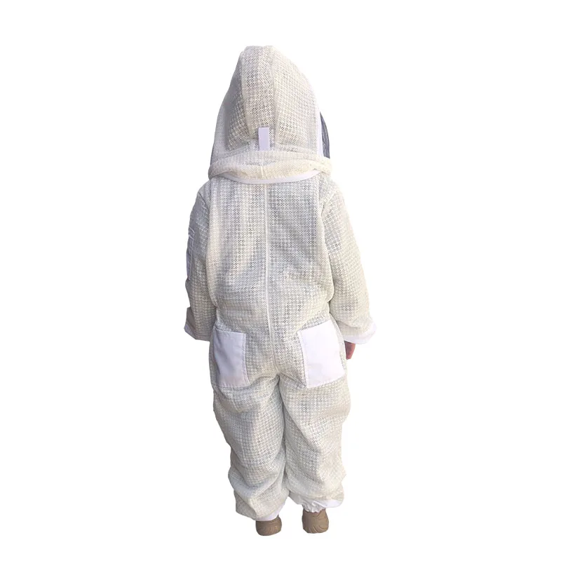 1 Set Children Beekeeping Suit White Three Layers Mesh Bee Clothes For Beekeeper Overalls Ventilation Apicultural Farms Tools