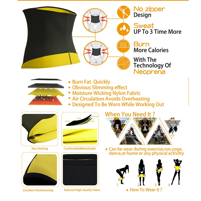 DYROREFL моделирование неопреновый ремень body shaper фитнесс талии контроль тренера скольжения Корректирующее бельё женский корректирующий пояс впитывает пот и GD062