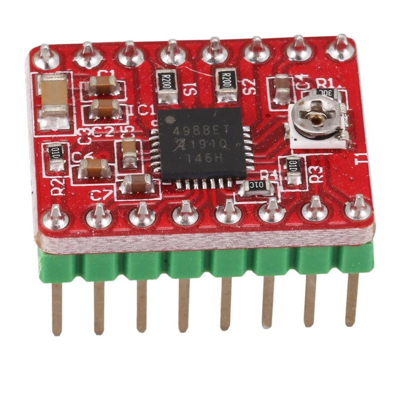 Makerbase 5 шт. Запчасти для 3D-принтеров StepStick Reprap A4988 Драйвер шагового двигателя с радиатором по умолчанию 0.5A MAX 1A хорошая схема Prote